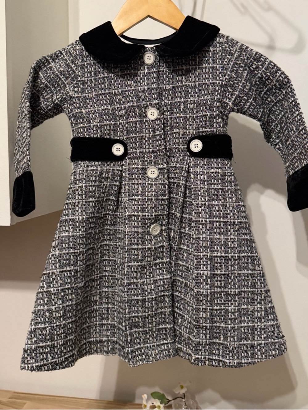 EUC Blueberi Blvd Girls Size 4 Tweed Coat & Dress Set